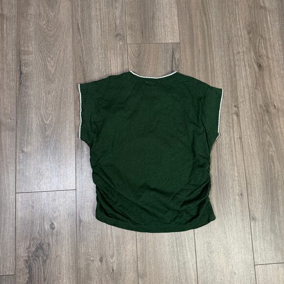 Madewell Sutro Side-Cinch Muscle Tee WMNS M Summit Green Contrast Stitch - Picture 6 of 8